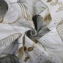 Dekorační látka Leona LN-173 Šedé listy na režném - šířka 140 cm a 280 cm - detail 2 - Biante.cz