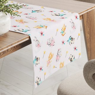 Dětský bavlněný běhoun na stůl Sandra SA-671 Zvířátka baletky na bílém - Biante.cz Dětský bavlněný běhoun na stůl Sandra SA-671 Zvířátka baletky na bílém - Biante.cz