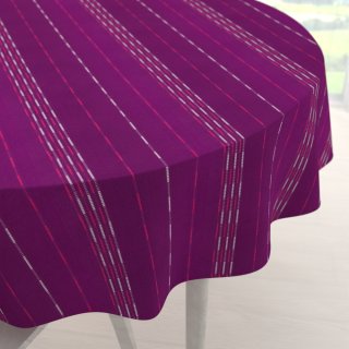 Bavlněný kulatý ubrus Olivia OL-002 Proužky na fialovém - Biante.cz