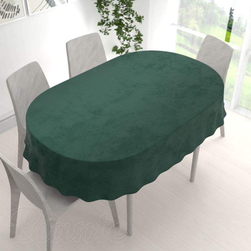 Sametový oválný ubrus Velvet Premium SVP-044 Lesní zelená - detail 1 - Biante.cz