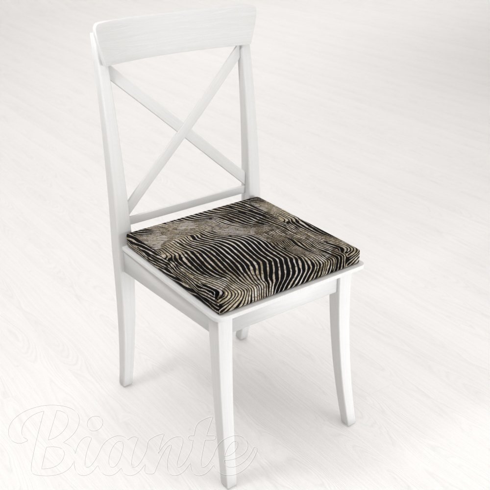 Sametový čtvercový podsedák Tamara TMR-052 Zebrovaný vzor - 38x38x3 cm - detail 1 - Biante.cz