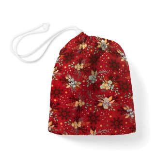 Bavlněný pytlík/sáček na přezůvky Sandra SA-714 Vánoční cesmíny na červeném - Biante.cz Bavlněný pytlík/sáček na přezůvky Sandra SA-714 Vánoční cesmíny na červeném - Biante.cz