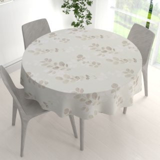 Bavlněný kulatý ubrus Sandra SA-681 Eukalyptové listy na světlém pastelově zeleném - detail 1 - Biante.cz Bavlněný kulatý ubrus Sandra SA-681 Eukalyptové listy na světlém pastelově zeleném - detail 1 - Biante.cz