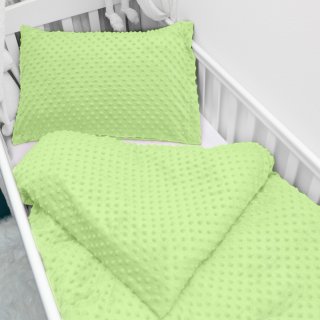 Dětské povlečení do postýlky Minky 3D puntíky MKP-005 Pastelové světle zelené - Biante.cz Dětské povlečení do postýlky Minky 3D puntíky MKP-005 Pastelové světle zelené - Biante.cz