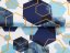 Bavlněná látka/plátno Sandra SA-574 Modré hexagony na bílém - šířka 160 cm - detail 2 - Biante.cz