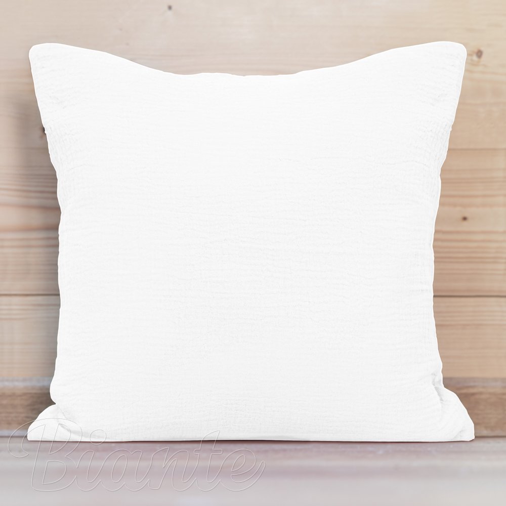 Mušelínový povlak na polštář MSN-079 Snehově bílý - Biante.cz