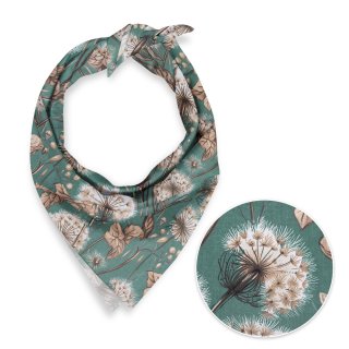 Bavlnená šatka Sandra SA-716 Jesenné púpavy na zelenom - Biante.sk