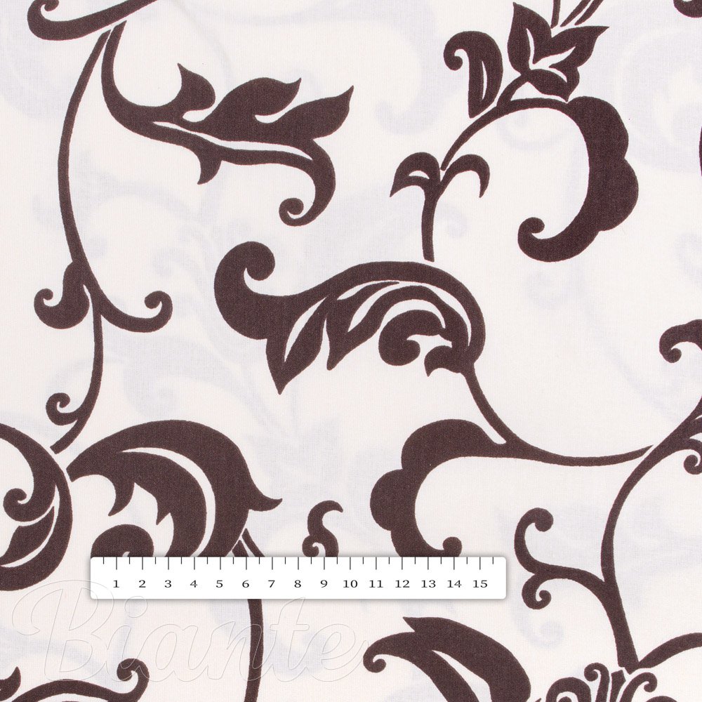 Bavlněná látka/plátno Sandra SA-231 Hnědé ornamenty na krémovém - šířka 160 cm - detail 3 - Biante.cz