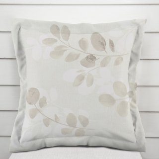 Bavlněný povlak na polštář s lemem Sandra SA-681 Eukalyptové listy na světlém pastelově zeleném - Biante.cz Bavlněný povlak na polštář s lemem Sandra SA-681 Eukalyptové listy na světlém pastelově zeleném - Biante.cz