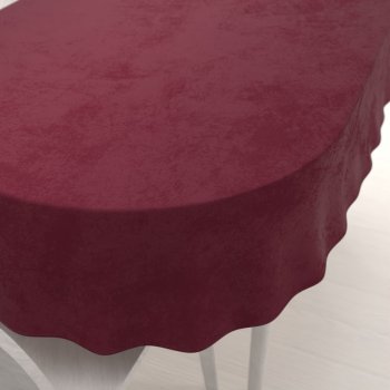 Sametový oválný ubrus Velvet Premium SVP-010 Tmavě vínový - Biante.cz
