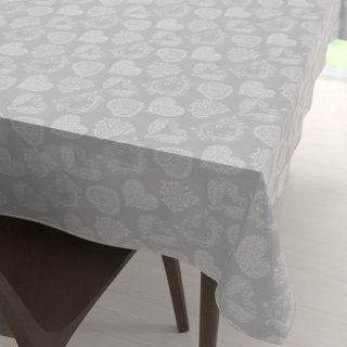 Dekorační obdélníkový ubrus PML-071 Srdce s ornamenty na šedém - Biante.cz