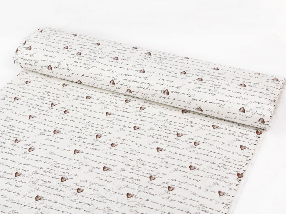 Bavlněná látka/plátno Sandra SA-028 Vyznání lásky - šířka 145 cm - Biante.cz