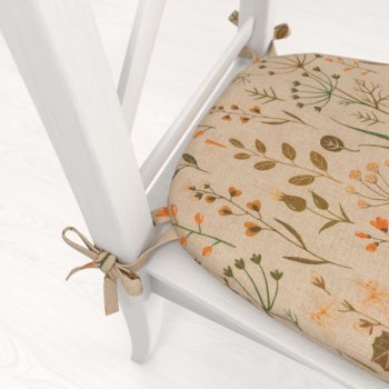 Oblý podsedák PML-070 Podzimní rostliny na světle hnědém - 39x37x3 cm - detail 1 - Biante.cz