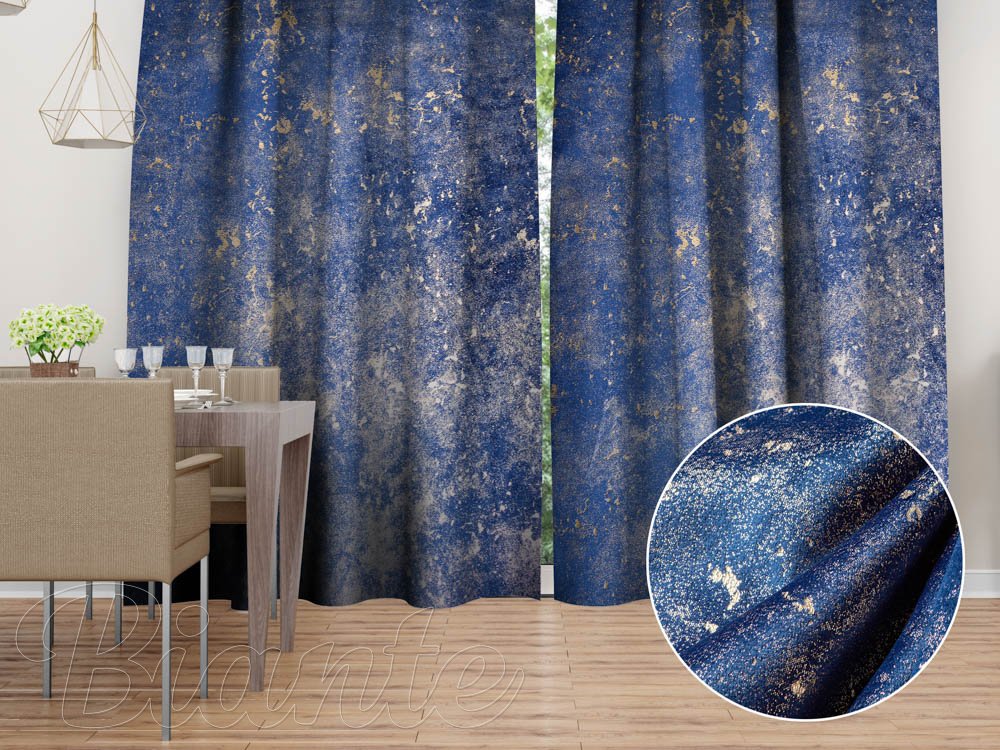 Sametový závěs na míru Isabela IBL-005 Gold Design královsky modrá - Biante.cz