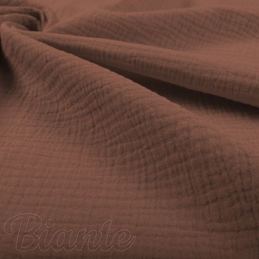 Mušelín dvojitá gázovina MSN-075 Hnědá - metráž šířka 140 cm - detail 6 - Biante.cz