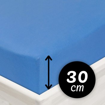 Jersey napínací prostěradlo na vysokou matraci JR-015 Světle modré - Biante.cz Jersey napínací prostěradlo na vysokou matraci JR-015 Světle modré - Biante.cz