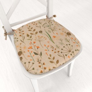 Oblý podsedák PML-070 Jesenné rastliny na svetlo hnedom - 39x37x3 cm - Biante.sk