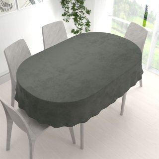 Sametový oválný ubrus Velvet Premium SVP-021 Tmavě šedozelený - detail 1 - Biante.cz