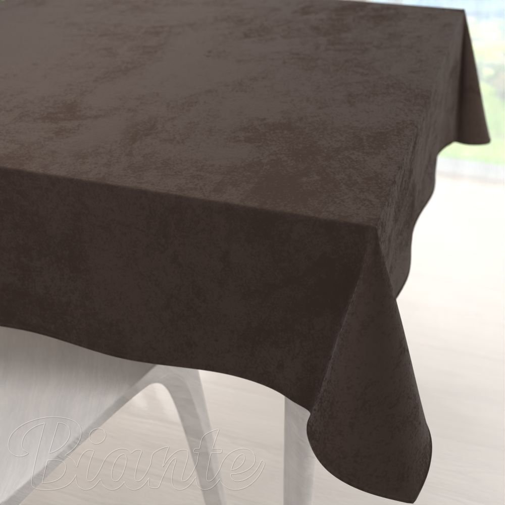 Velký sametový čtvercový ubrus Velvet Premium SVP-016 Tmavě hnědý - Biante.cz