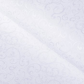 Teflonová látka na ubrusy TF-078 Ornamenty - studená bílá - šířka 160 cm - Biante.cz