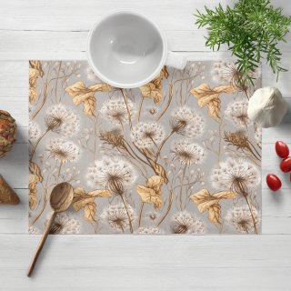 Bavlněné prostírání na stůl Sandra SA-517 Podzimní pampelišky na šedém - Biante.cz Bavlněné prostírání na stůl Sandra SA-517 Podzimní pampelišky na šedém - Biante.cz