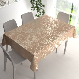 Velký sametový obdélníkový ubrus Isabela IBL-016 Zlatý mramor na pudrově béžovém - detail 1 - Biante.cz Velký sametový obdélníkový ubrus Isabela IBL-016 Zlatý mramor na pudrově béžovém - detail 1 - Biante.cz