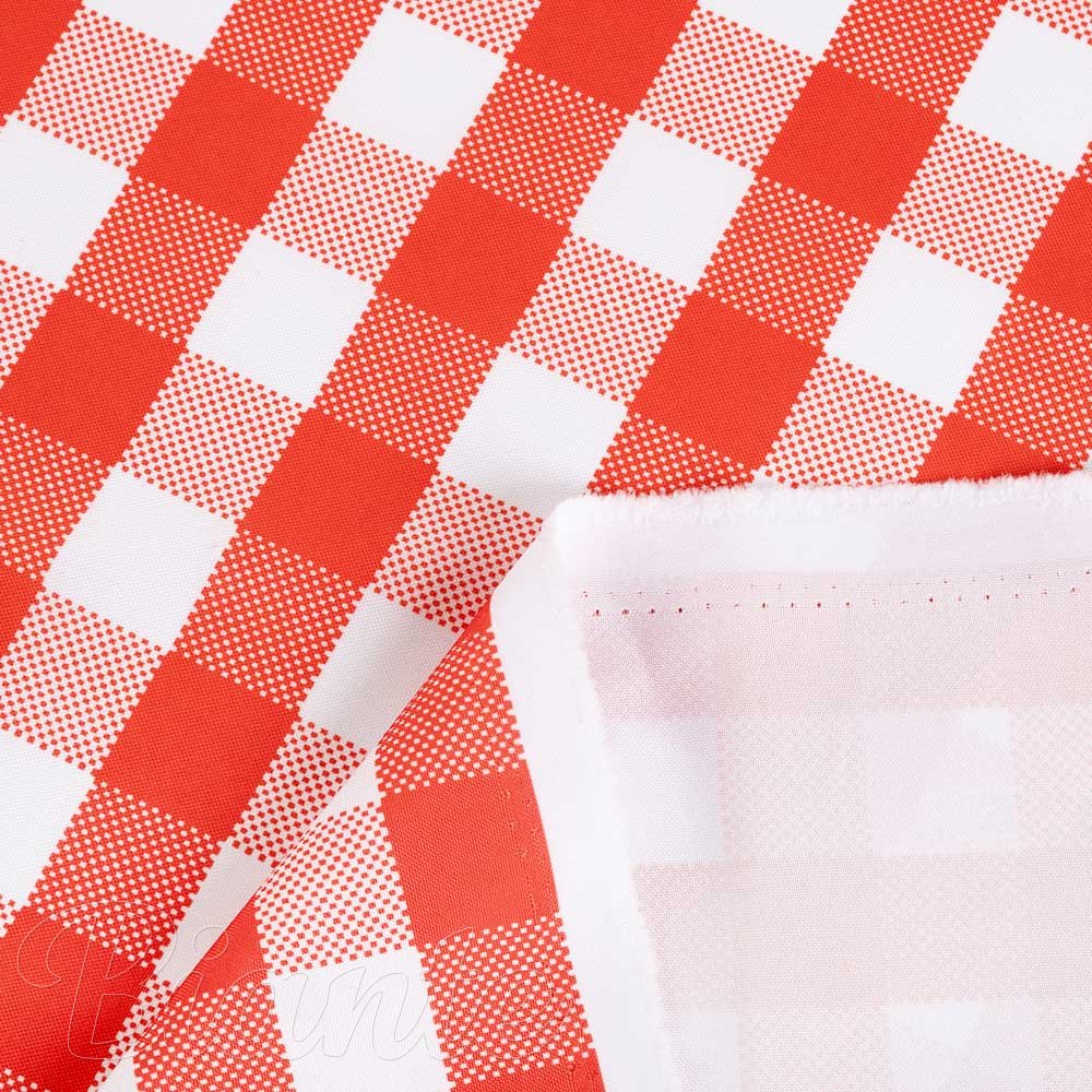 Teflonová látka na ubrusy TF-071 Červeno-bílá kostka - šířka 155 cm - detail 6 - Biante.cz