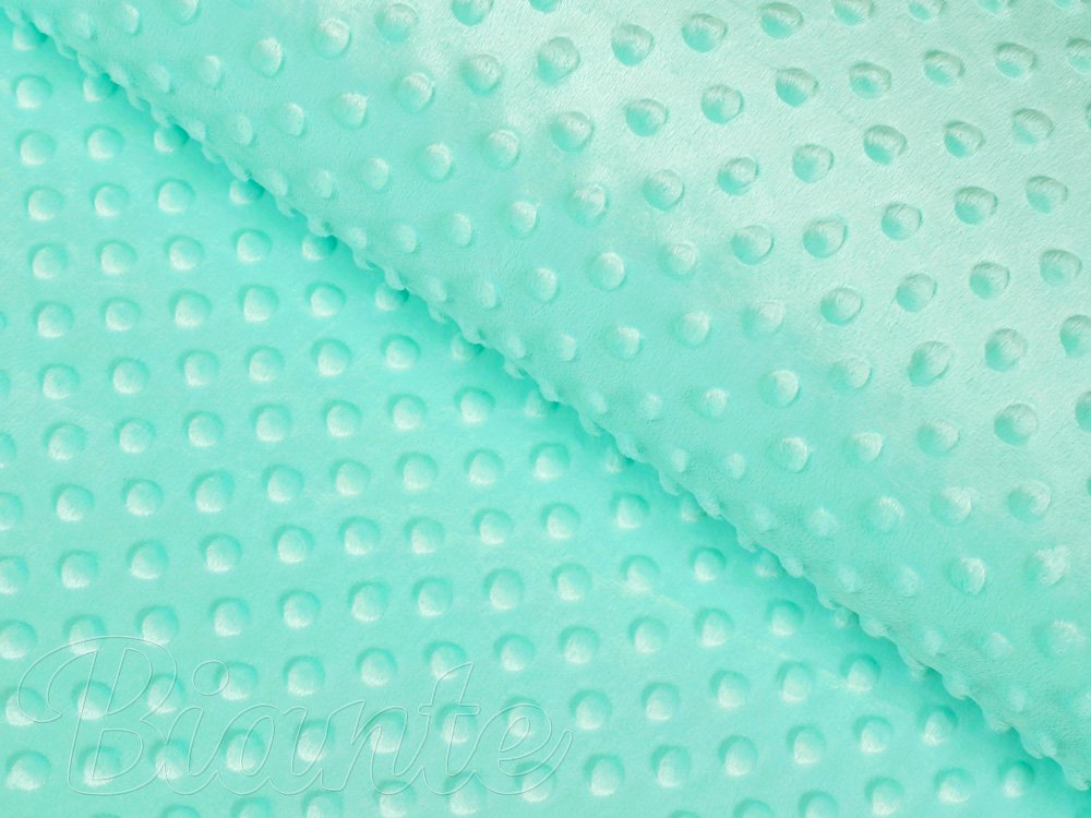 Dětská látka Minky 3D puntíky MKP-003 Mintová - šířka 150 cm - Biante.cz Dětská látka Minky 3D puntíky MKP-003 Mintová - šířka 150 cm - Biante.cz