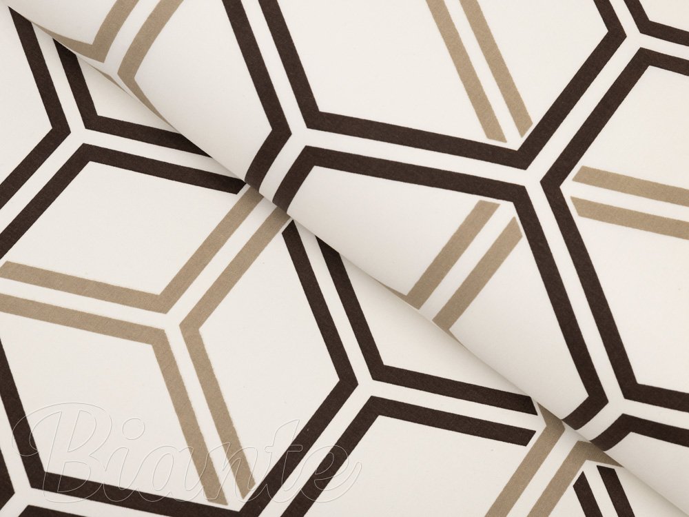 Bavlněná látka/plátno Sandra SA-558 Hnědé hexagony na krémovém - šířka 220 cm - Biante.cz Bavlněná látka/plátno Sandra SA-558 Hnědé hexagony na krémovém - šířka 220 cm - Biante.cz