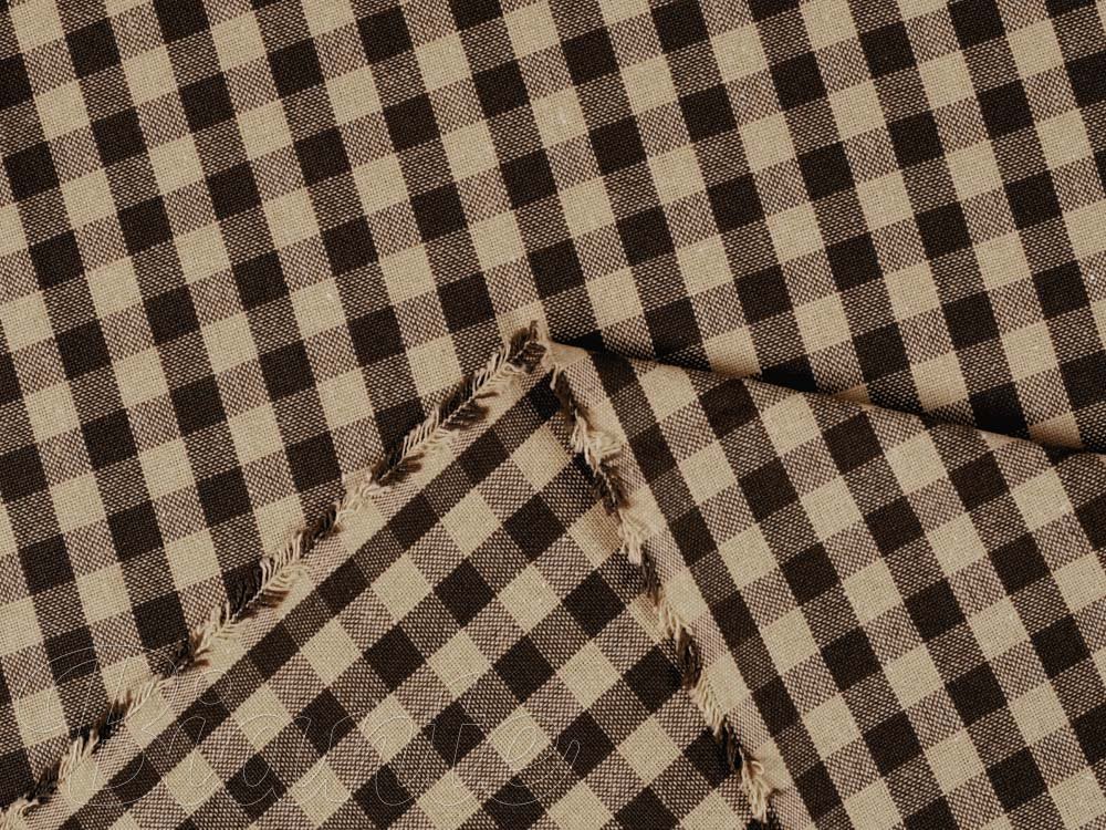 Bavlněná látka Olivia OL-019 Hnědo-béžová kostka malá - šířka 150 cm - detail 3 - Biante.cz Bavlněná látka Olivia OL-019 Hnědo-béžová kostka malá - šířka 150 cm - detail 3 - Biante.cz