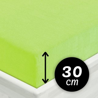 Froté napínacie prestieradlo na vysoký matrac FR-019 Žiarivo zelené - Biante.sk