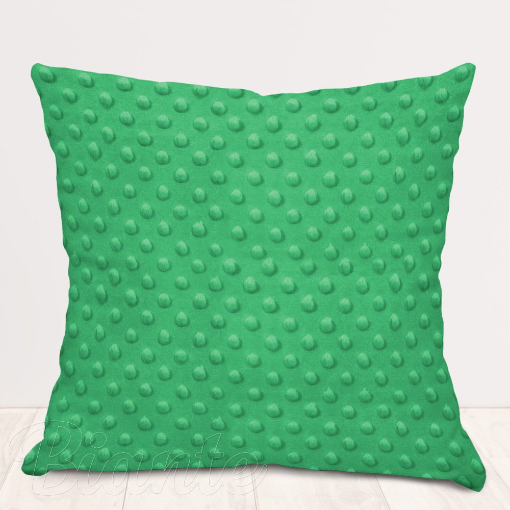 Detská obliečka na vankúš Minky TOP 3D bodky MKP-054 Sýto zelená - Biante.sk