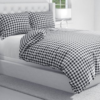 Bavlněné ložní povlečení Sandra SA-060 Černo-bílé kostičky - detail 1 - Biante.cz