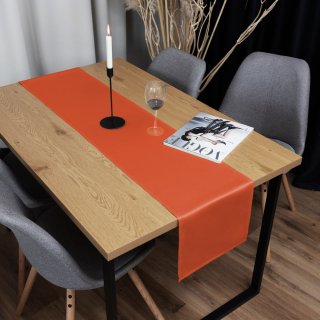 Saténový běhoun na stůl polyesterový Satén LUX-045 Cihlově červený - detail 1 - Biante.cz