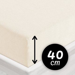 Froté napínací prostěradlo na extra vysokou matraci FR-002 Smetanové - Biante.cz