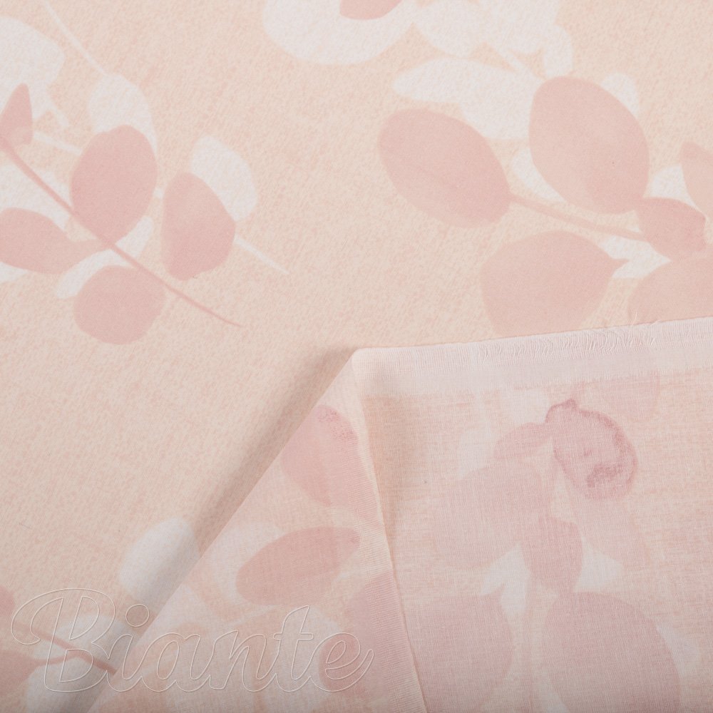 Bavlněná látka/plátno Sandra SA-682 Eukalyptové listy na pastelově růžovém - šířka 145 cm - detail 4 - Biante.cz