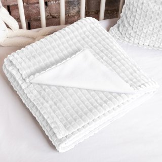 Dětská oboustranná deka Minky kostky/Polar MKK-007 Bílá - Biante.cz