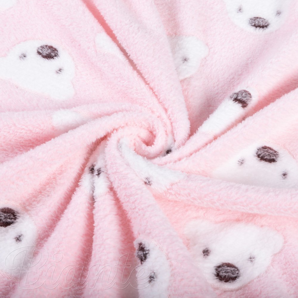 Dětská mikroplyšová deka MIP-028 Medvídci na růžovém - detail 2 - Biante.cz