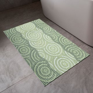 Kúpeľňová penová rohož / predložka PRO-044 Zelené kruhy a vlnky - metráž šírka 65 cm - detail 1 - Biante.sk