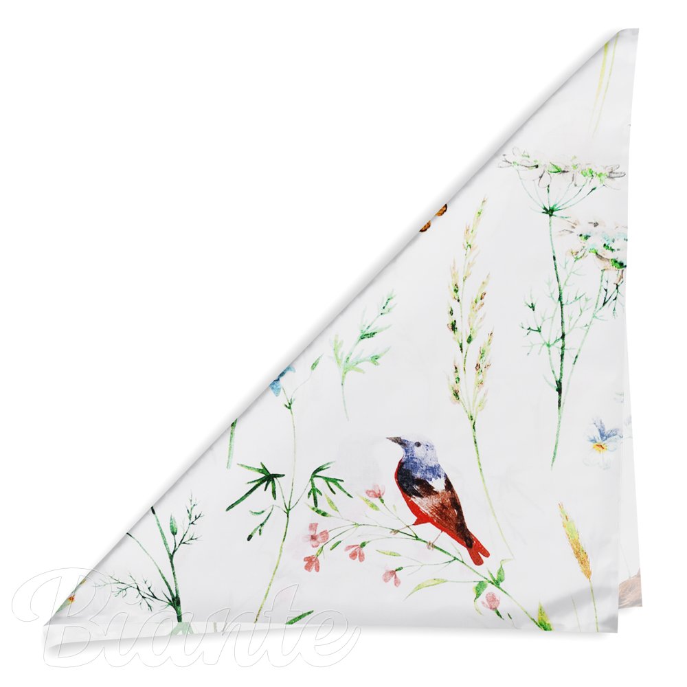 Bavlněný šátek Sandra SA-392 Luční kvítí s ptáčky - detail 1 - Biante.cz