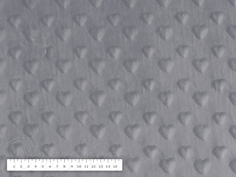 Dětská látka Minky 3D srdíčka MKS-005 Tmavě šedá - šířka 150 cm - detail 2 - Biante.cz