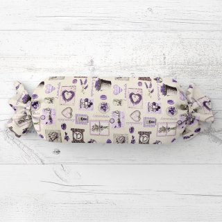 Polštář válec bonbon Sandra SA-479 Levandule na krémovém - Biante.cz Polštář válec bonbon Sandra SA-479 Levandule na krémovém - Biante.cz