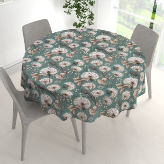 Bavlněný kulatý ubrus Sandra SA-716 Podzimní pampelišky na zeleném - detail 1 - Biante.cz Bavlněný kulatý ubrus Sandra SA-716 Podzimní pampelišky na zeleném - detail 1 - Biante.cz