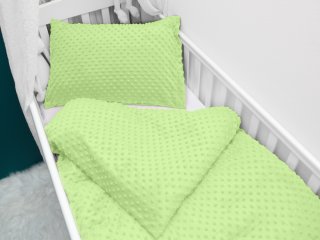 Dětské povlečení do postýlky Minky 3D puntíky MKP-005 Pastelové světle zelené - Biante.cz Dětské povlečení do postýlky Minky 3D puntíky MKP-005 Pastelové světle zelené - Biante.cz