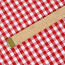Bavlněná látka Olivia OL-008 Červeno-bílá kostka malá - šířka 150 cm - detail 4 - Biante.cz