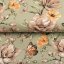 Bavlněná látka/plátno Sandra SA-472 Hnědé květy magnolie na zeleném - šířka 160 cm - detail 2 - Biante.cz