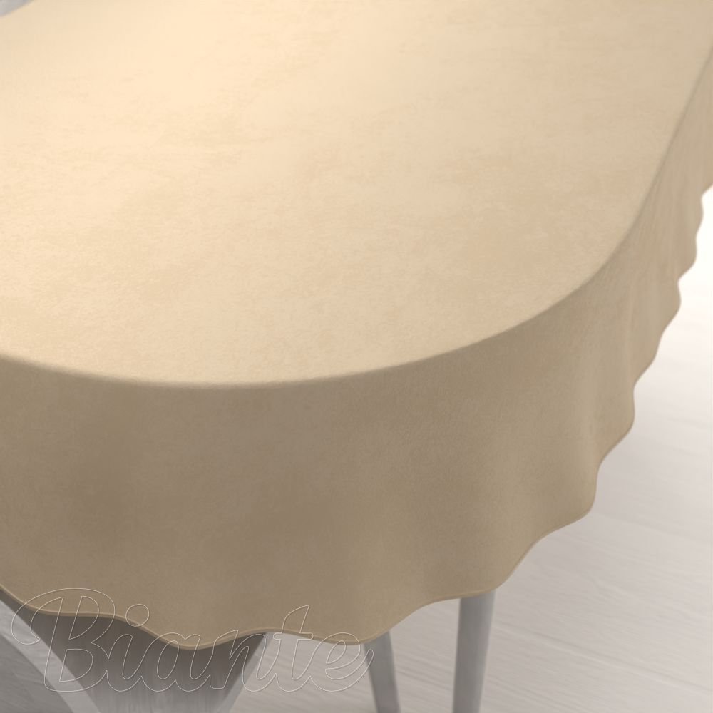 Velký sametový oválný ubrus Velvet Premium SVP-045 Kávově béžový - Biante.cz