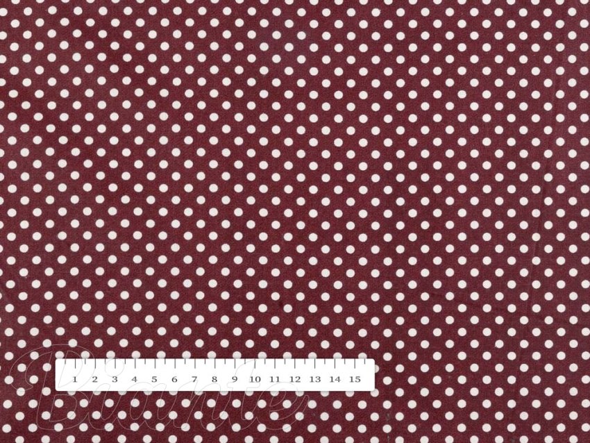 Bavlněná látka/plátno Sandra SA-339 Bílé puntíky na tmavě červeném - šířka 140 cm - detail 3 - Biante.cz