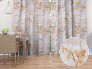 Dekorační závěs TF-045 Orchideje na béžovém - Biante.cz