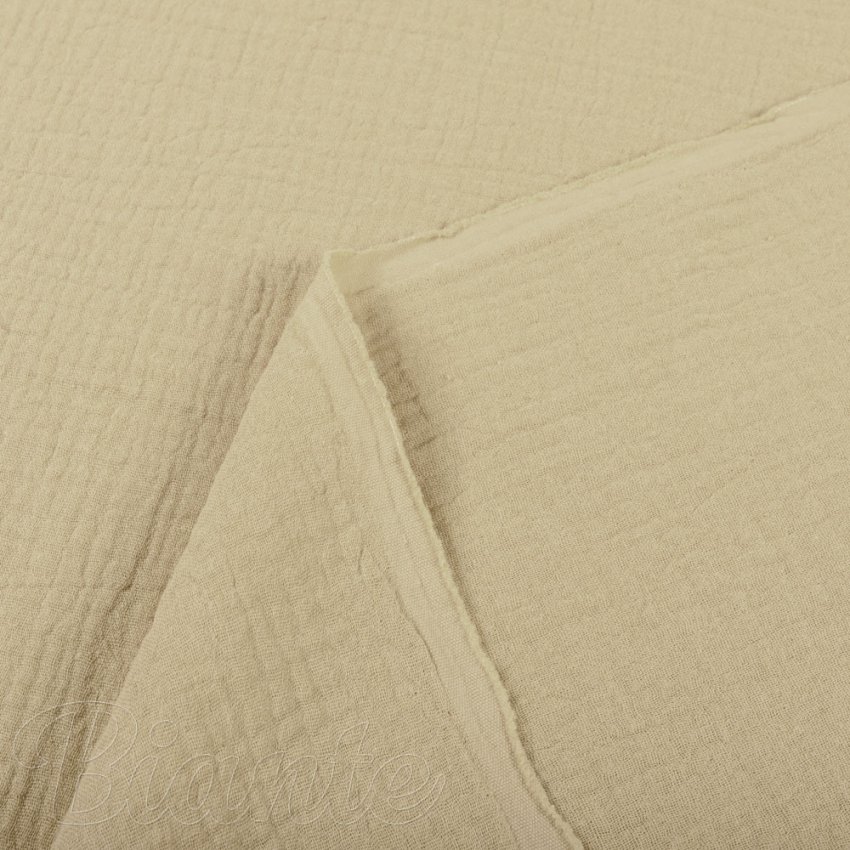 Mušelín dvojitá gázovina MSN-056 Pískově béžová - metráž šířka 140 cm - detail 3 - Biante.cz